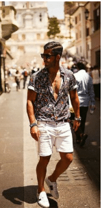 Bohemian-Inspired Button-Up and White Shorts Bohemian-Inspired Button-Up and White Shorts