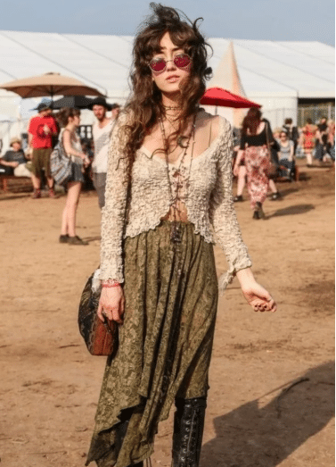 Lace-Up Bodice with Flowing Skirt Lace-Up Bodice with Flowing Skirt