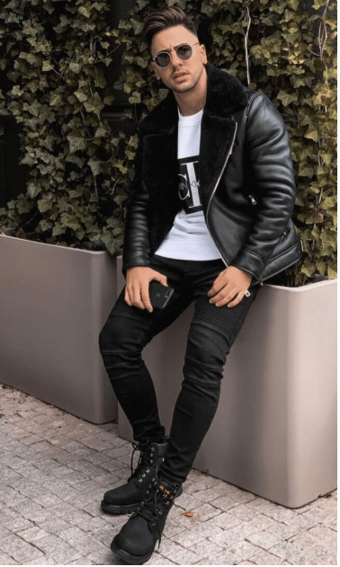 Leather Jacket and Black Boots Leather Jacket and Black Boots