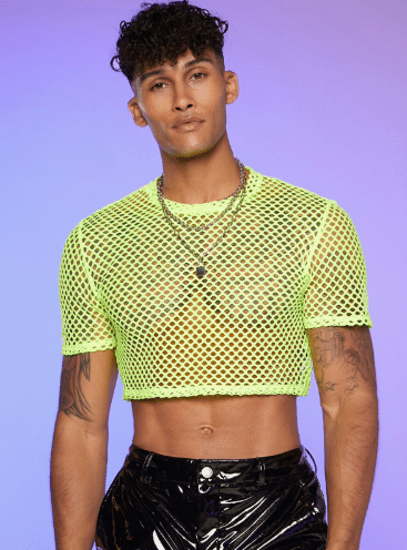 Neon Crop Top and High-Waisted Shorts Neon Crop Top and High-Waisted Shorts