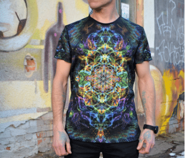 Trippy Graphic T-shirt and Acid Wash Jeans Trippy Graphic T-shirt and Acid Wash Jeans