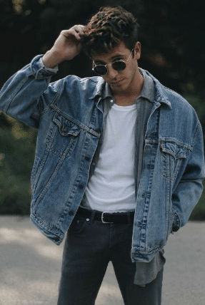 Vintage Denim Jacket and Ripped Jeans Vintage Denim Jacket and Ripped Jeans