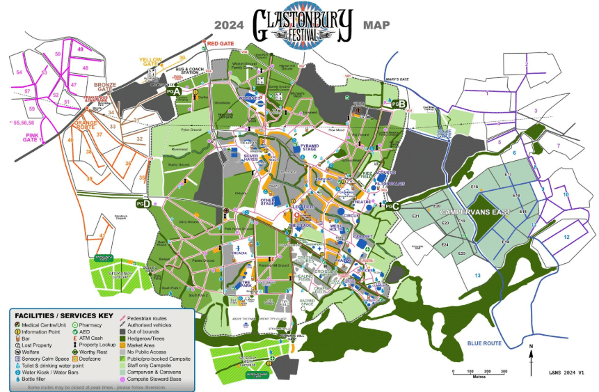 Glastonbury Festival 2025 MAP Glastonbury Festival 2025 MAP