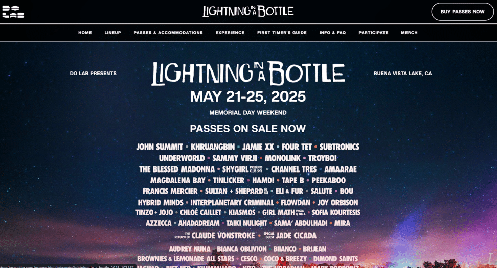 Lightning in a Bottle 2025 - California Music Festival Lightning in a Bottle 2025 - California Music Festival
