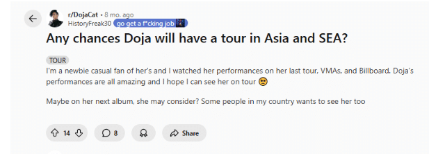 Doja Cat Asia Tour Doja Cat Asia Tour