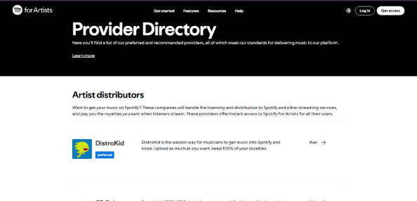 Spotify Choose Your Music Distributor